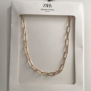 Zara Gold Tone Chain Link Necklace